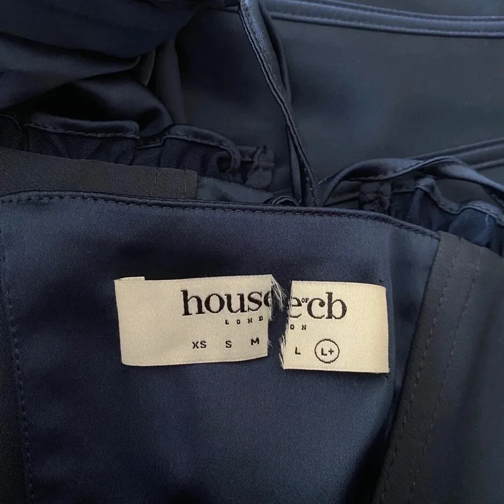 HOUSE OF CB 'Dana'‎ Navy Puff Sleeve Corset NWOT - Picture 6 of 11